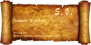 Samek Viktor névjegykártya
